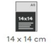14 x 14 cm